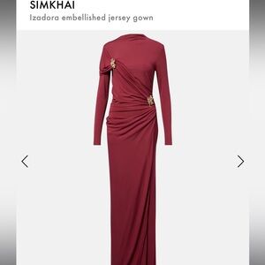 Simkhai Elegant Burgundy Embellished Jersey Gown